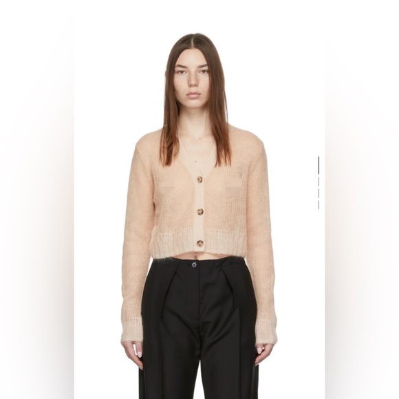 🍁ACNE STUDIOS mesh cardigan blush beige - Picture 6 of 15